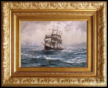 framed  Thomas Somerscales A Ship running before a Gale, Ta3142-1